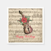 prettige feestdagen  Violin en vel Music Servet (Voorkant)