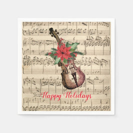 prettige feestdagen  Violin en vel Music Servet