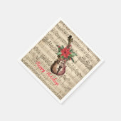 prettige feestdagen  Violin en vel Music Servet (Hoek)