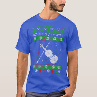 Prettige feestdagen Viool Lelijke Kersttrui T-shirt