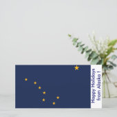 Prettige feestdagen Vlag van Alaska, Feestdagenkaart (Staand voorkant)