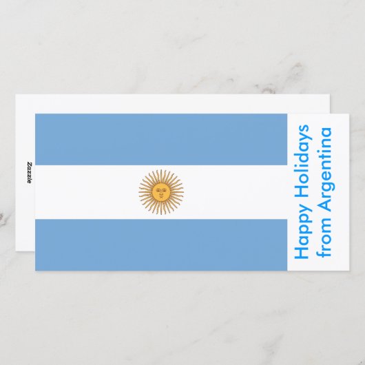Prettige feestdagen Vlag van Argentinië, Feestdagenkaart (Voorkant / Achterkant)