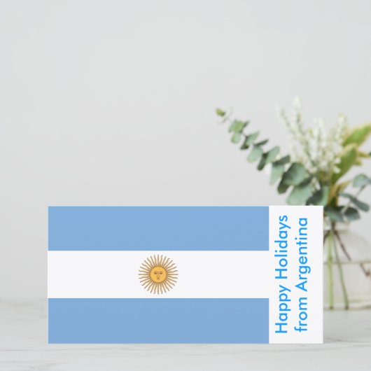 Prettige feestdagen Vlag van Argentinië, Feestdagenkaart (Staand voorkant)