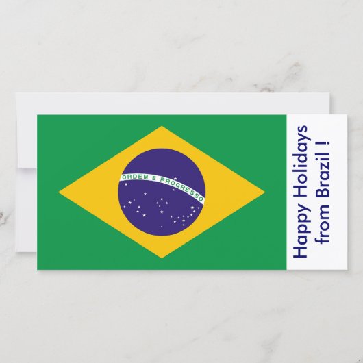 Prettige feestdagen Vlag van Brazilië, Feestdagenkaart (Voorkant)
