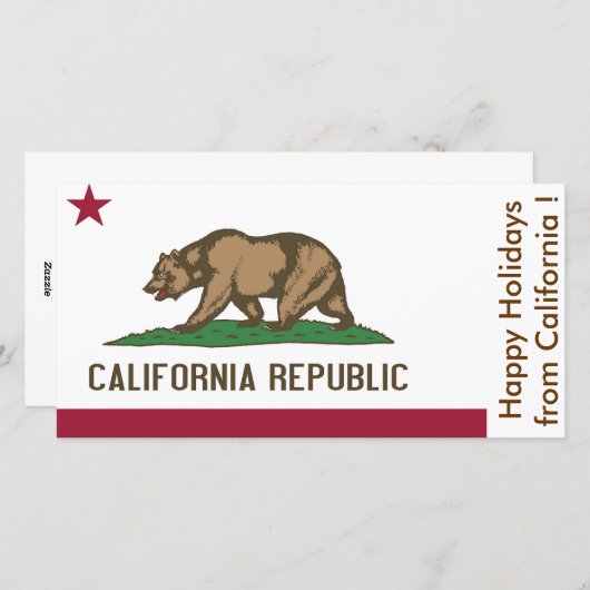 Prettige feestdagen Vlag van Californië Feestdagenkaart (Voorkant / Achterkant)
