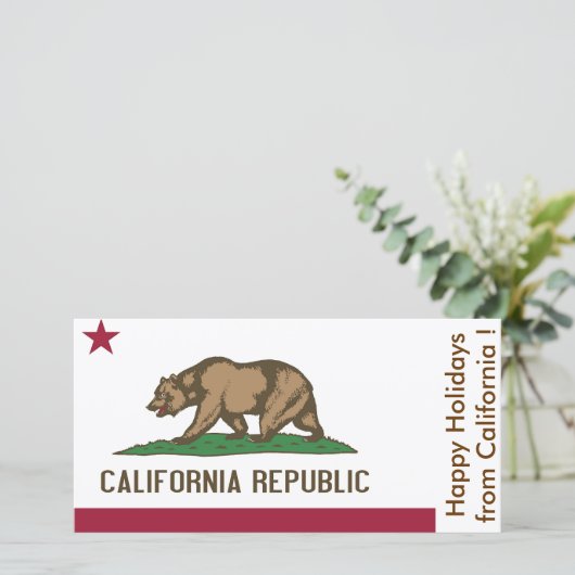Prettige feestdagen Vlag van Californië Feestdagenkaart (Staand voorkant)