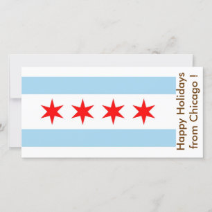 Prettige feestdagen Vlag van Chicago Feestdagenkaart