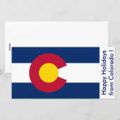 Prettige feestdagen Vlag van Colorado, Feestdagenkaart (Voorkant / Achterkant)