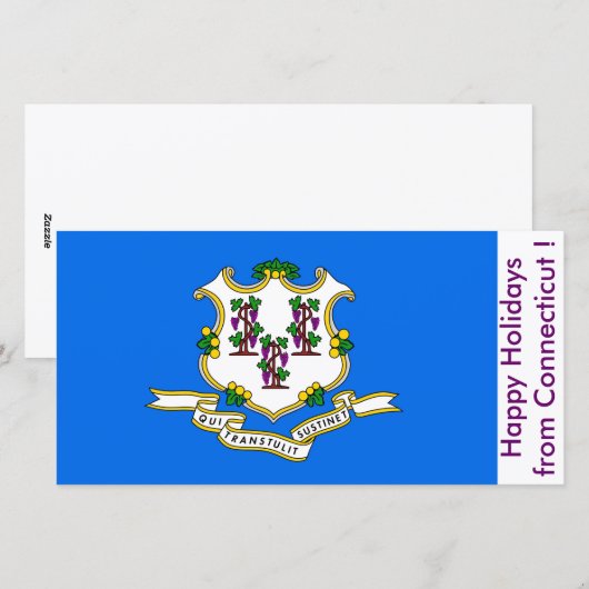 Prettige feestdagen Vlag van Connecticut Feestdagenkaart (Voorkant / Achterkant)