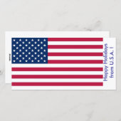 Prettige feestdagen Vlag van de VS, Feestdagenkaart (Voorkant / Achterkant)
