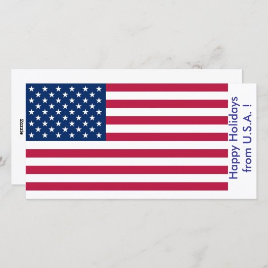 Prettige feestdagen Vlag van de VS, Feestdagenkaart (Voorkant / Achterkant)