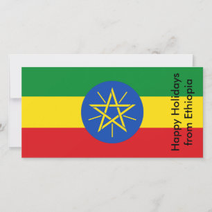 Prettige feestdagen Vlag van Ethiopië Feestdagenkaart