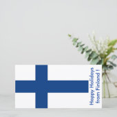 Prettige feestdagen Vlag van Finland Feestdagenkaart (Staand voorkant)