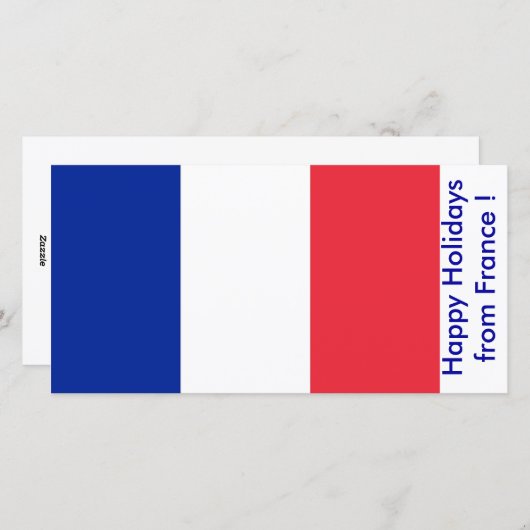 Prettige feestdagen Vlag van Frankrijk Feestdagenkaart (Voorkant / Achterkant)