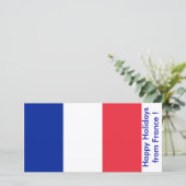 Prettige feestdagen Vlag van Frankrijk Feestdagenkaart (Staand voorkant)