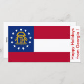 Prettige feestdagen Vlag van Georgië Feestdagenkaart (Voorkant / Achterkant)