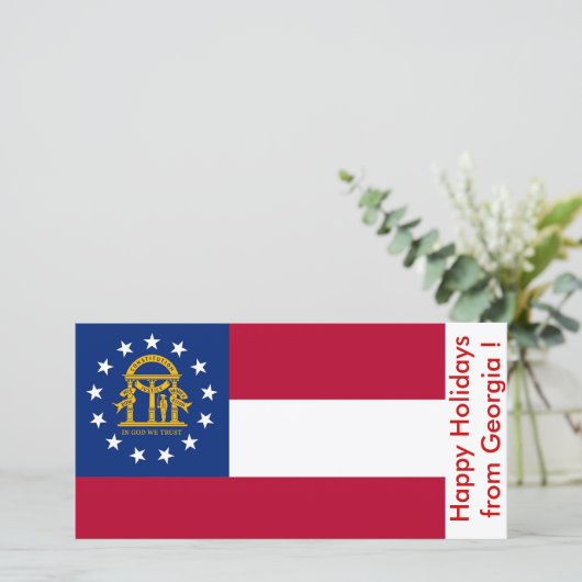 Prettige feestdagen Vlag van Georgië Feestdagenkaart (Staand voorkant)
