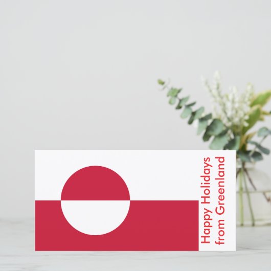 Prettige feestdagen Vlag van Groenland, Feestdagenkaart (Staand voorkant)