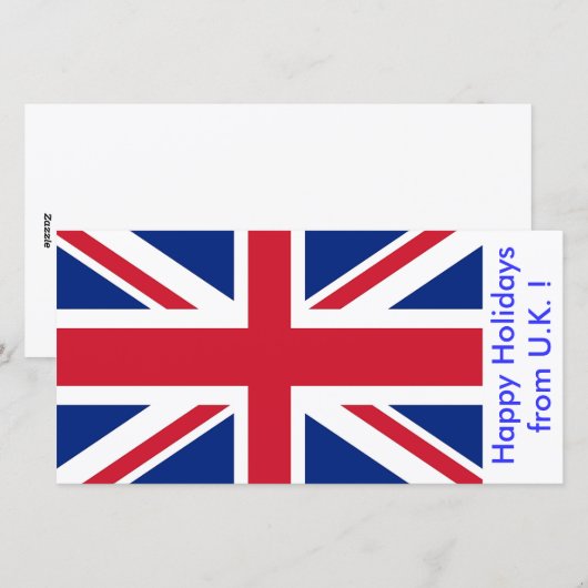Prettige feestdagen Vlag van het Verenigd Koninkri Feestdagenkaart (Voorkant / Achterkant)