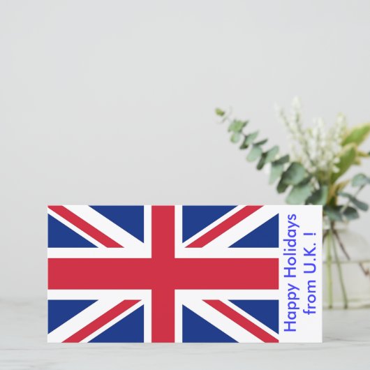 Prettige feestdagen Vlag van het Verenigd Koninkri Feestdagenkaart (Staand voorkant)