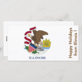 Prettige feestdagen Vlag van Illinois, Feestdagenkaart (Voorkant / Achterkant)