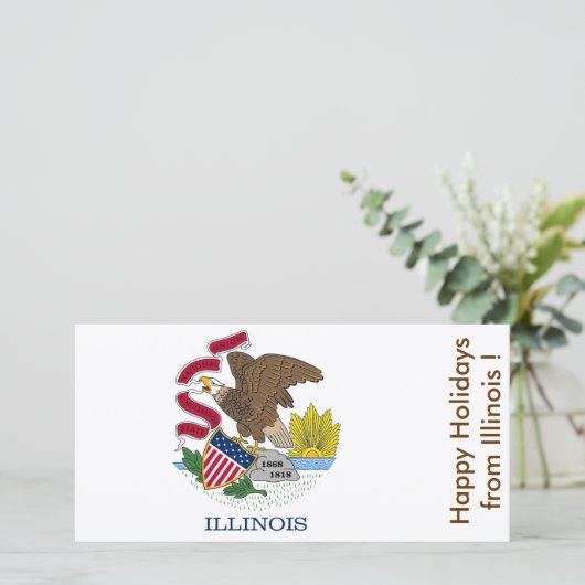 Prettige feestdagen Vlag van Illinois, Feestdagenkaart (Staand voorkant)