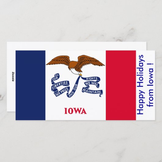 Prettige feestdagen Vlag van Iowa Feestdagenkaart (Voorkant / Achterkant)