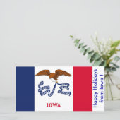 Prettige feestdagen Vlag van Iowa Feestdagenkaart (Staand voorkant)