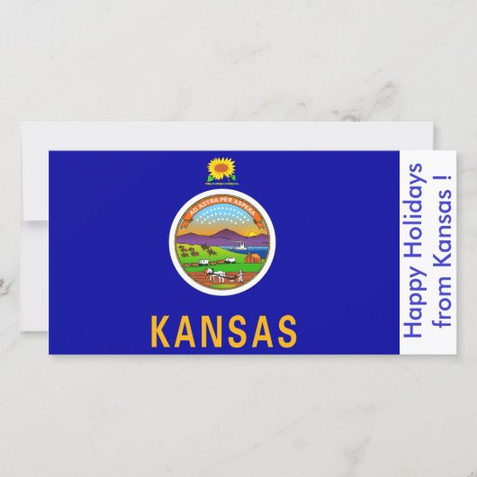 Prettige feestdagen Vlag van Kansas, Feestdagenkaart (Voorkant)