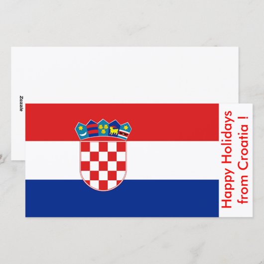 Prettige feestdagen Vlag van Kroatië Feestdagenkaart (Voorkant / Achterkant)