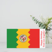 Prettige feestdagen Vlag van Los Angeles Feestdagenkaart (Staand voorkant)