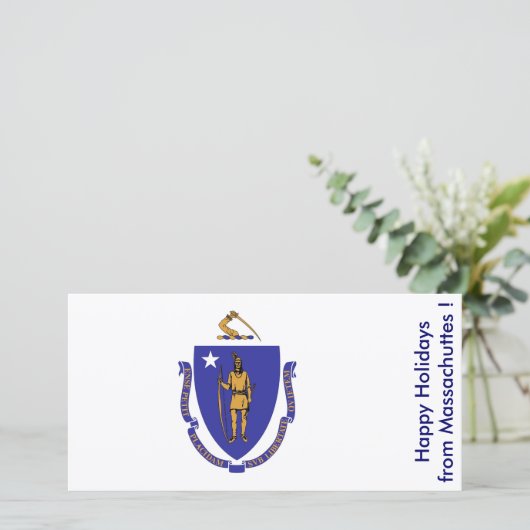 Prettige feestdagen Vlag van Maassachuttes Feestdagenkaart (Staand voorkant)