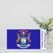 Prettige feestdagen Vlag van Michigan Feestdagenkaart (Staand voorkant)