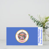 Prettige feestdagen Vlag van Minnesota Feestdagenkaart (Staand voorkant)