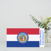 Prettige feestdagen Vlag van Missouri Feestdagenkaart (Staand voorkant)