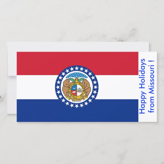 Prettige feestdagen Vlag van Missouri Feestdagenkaart (Voorkant)