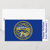 Prettige feestdagen Vlag van Nebraska Feestdagenkaart (Voorkant / Achterkant)