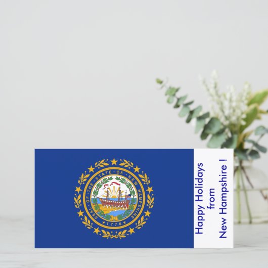 Prettige feestdagen Vlag van New Hampshire Feestdagenkaart (Staand voorkant)