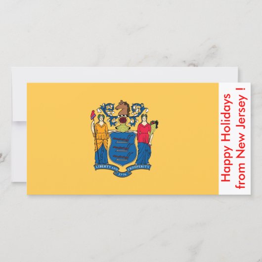 Prettige feestdagen Vlag van New Jersey Feestdagenkaart (Voorkant)