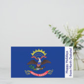 Prettige feestdagen Vlag van North Dakota Feestdagenkaart (Staand voorkant)