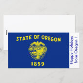 Prettige feestdagen Vlag van Oregon Feestdagenkaart (Voorkant / Achterkant)
