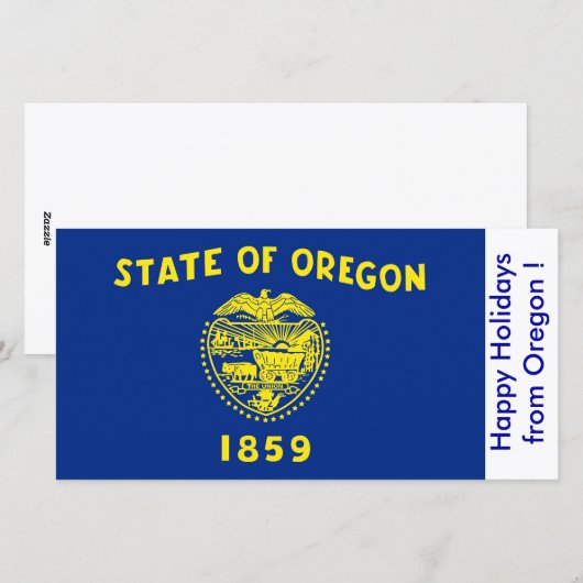 Prettige feestdagen Vlag van Oregon Feestdagenkaart (Voorkant / Achterkant)