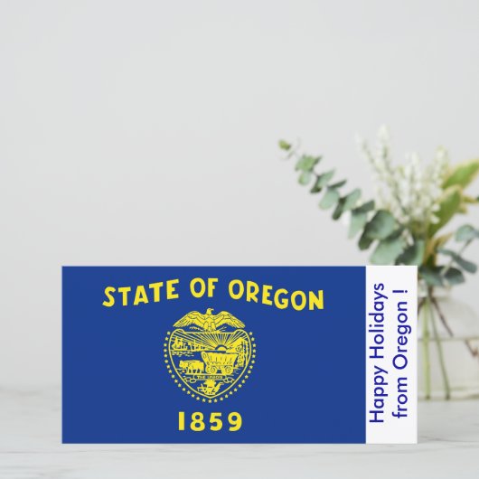Prettige feestdagen Vlag van Oregon Feestdagenkaart