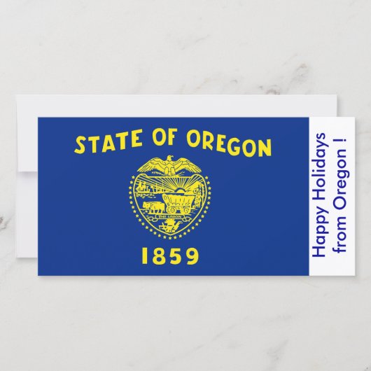 Prettige feestdagen Vlag van Oregon Feestdagenkaart (Voorkant)