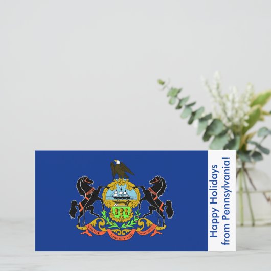 Prettige feestdagen Vlag van Pennsylvania, Feestdagenkaart (Staand voorkant)