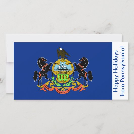 Prettige feestdagen Vlag van Pennsylvania, Feestdagenkaart (Voorkant)