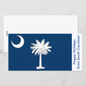 Prettige feestdagen Vlag van South Carolina Feestdagenkaart (Voorkant / Achterkant)