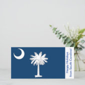 Prettige feestdagen Vlag van South Carolina Feestdagenkaart (Staand voorkant)