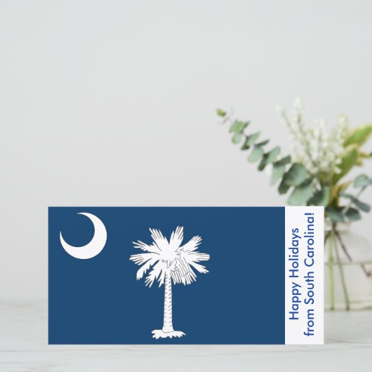 Prettige feestdagen Vlag van South Carolina Feestdagenkaart (Staand voorkant)