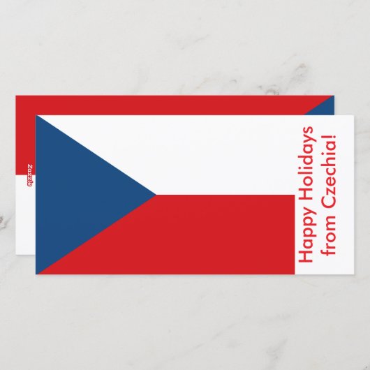 Prettige feestdagen Vlag van Tsjechië, Feestdagenkaart (Voorkant / Achterkant)